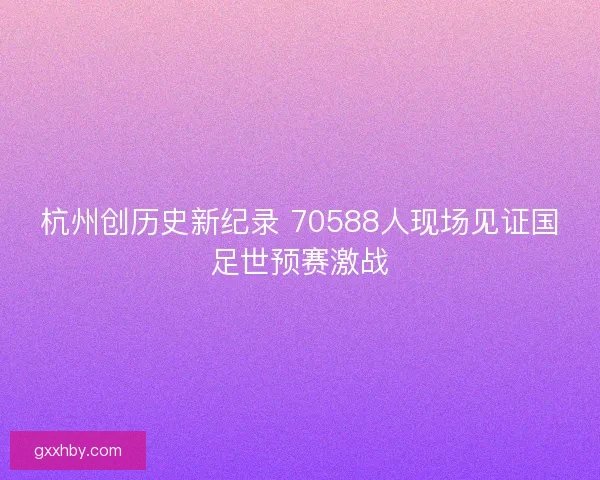 杭州创历史新纪录 70588人现场见证国足世预赛激战